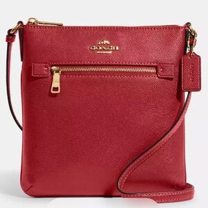 NWT Coach Red Crossbody Bag with Gold Accents